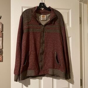 AMERICAN EXCHANGE MAROON MENS 2X ZIP UP SWEATER JOGGER TOP